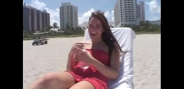 POV blowjob from a gorgeous brunette girl with perky tits and a great ass
